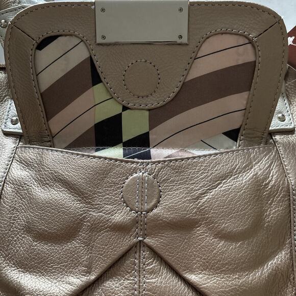 Tignanello Satin Metal Pebble Leather Double Zip Top Satchel w/Slim Wallet NWT - Picture 9 of 11